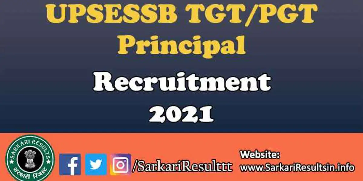 UPSESSB Principal Recruitment: Important information related to Principal Recruitment of Secondary Education Service Sel