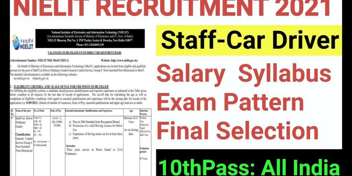 NIELIT Recruitment 2021: Recruitment for the posts of staff car driver, 10th pass application